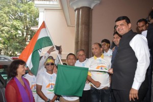 CM Devendra Fadnvis - national flag