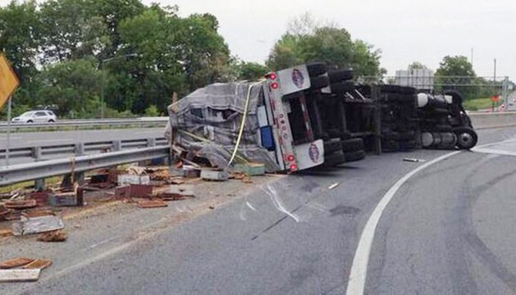 Coal Truck Overturns