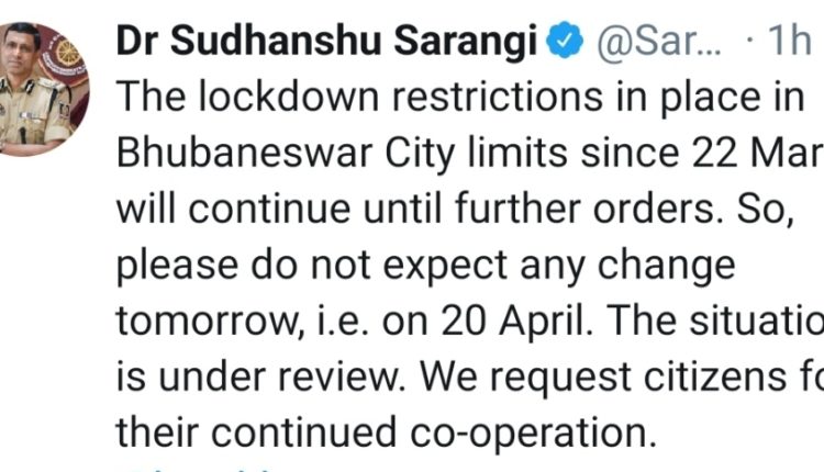 Odisha Bhubaneswar Lockdown